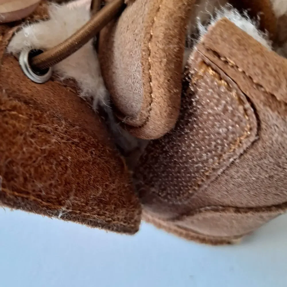 NWB UGG Baby Neumel Suede Wool Lined Ankle Boots Chestnut Kids Infant Size 0/1